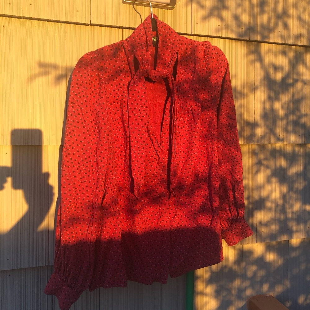 Paige autumn colors blouse with neck tie - XL